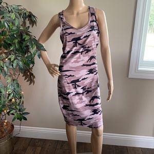 Hot Kiss Dusty Rose Camo Bodycon Dress Size Large